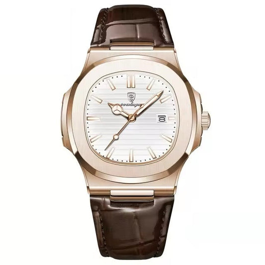 Regalia Rose Gold - 41mm bracelet cuir véritable