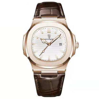 Regalia Rose Gold - 41mm bracelet cuir véritable